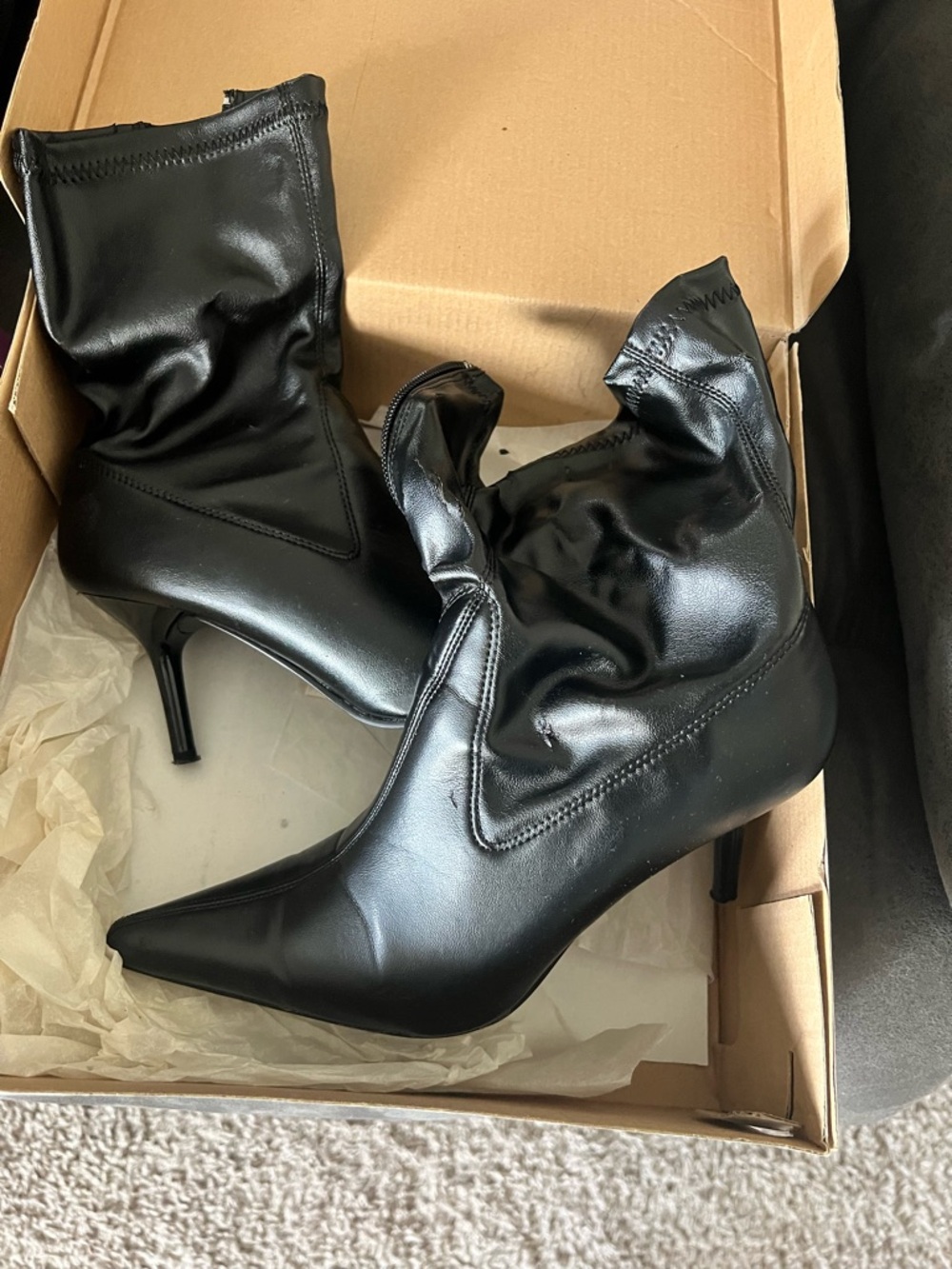 Steve Madden Black Pointed-Toe Stiletto Ankle Boots